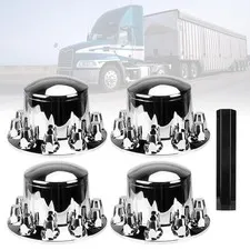 Autsurles Rear Axle Wheel Covers Kit 33Mm Axle Cover Chromed Thread-On Standart