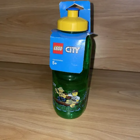 HTF New Lego City Swamp Police Green Drinking Plastic Water Bottle 853464
