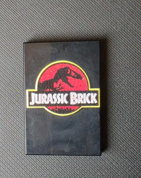 Jurassic Park Parody Movie Poster Custom printed original LEGO brick 2x3 tile