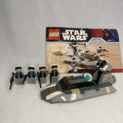LEGO 7668 Star Wars Rebel Scout Speeder 4 w Troopers / Manual Missing One Piece