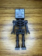 Lego Minecraft Minifigures Wither Skeleton Black Straight Arms Long Legs min025