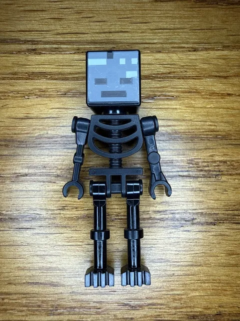 Lego Minecraft Minifigures Wither Skeleton Black Straight Arms Long Legs min025