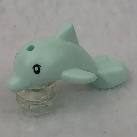 LEGO 49579pb01 Light Aqua Dolphin Baby, Friends, Jumping with Black Eyes Pattern