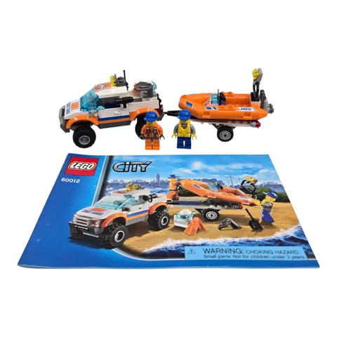 LEGO City #60012 Coast Guard 4x4 Diving Boat 100% Complete w/ Instruction & Figs