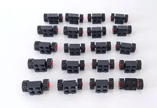 LEGO Black Axel Bricks/Plate 2x2 Red Wheel Tire 15x6mm #3137, 122c01assy2 Lot 20