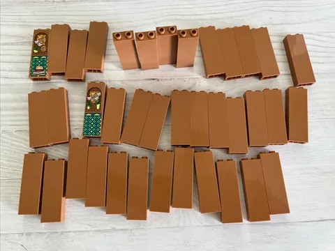 LEGO MEDIUM NOUGAT LOT 38 PCS 1X2X5 COLUMN BRICK PILLAR VARIETY BUILDING PIECES