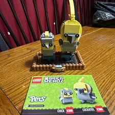 LEGO BrickHeadz Pets Cockatiel & Chick 40481 w/ Instructions 219pc Stand