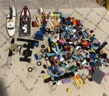 2+ Pound LEGO LOT Parts & Pieces Assorted Small Parts Bundle Helicopter Boat Car