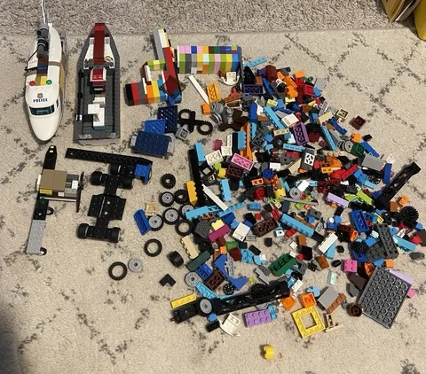2+ Pound LEGO LOT Parts & Pieces Assorted Small Parts Bundle Helicopter Boat Car