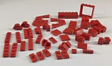 Lot of 45 Random size LEGO LOT RED Assorted Loose Parts Pieces Bricks