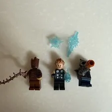 LEGO Marvel Super Heroes Minifigure Thor Rocket Groot Infinity War from 76102 