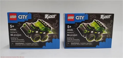 2 PACK!!! LEGO City Rides - Gaming Race Car Building Toy 60484