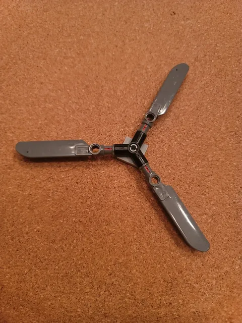 LEGO Technic 3-Blade Helicopter Or Airplane Rotor Propeller Assembly (Grey)