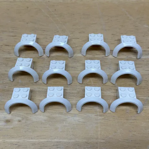 12 Lego Vehicle Mudguard 50745 Lot White (4 x 2-1/2 x 1-2/3) w/Arch Round Truck