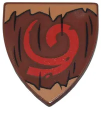 LEGO 1x REDDISH BROWN "DEKU SHIELD" Part 3846pb072 New from set 77092 Zelda Tree
