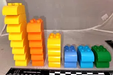 Lego DUPLO Lot of 24 Curved Front Slope Bricks Yellow, Green, Blue, Orange, Teal