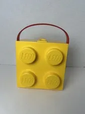 LEGO Storage Box Yellow Brick w/ Red Handle Copenhagen 2018 EUC 