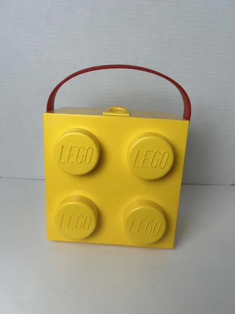 LEGO Storage Box Yellow Brick w/ Red Handle Copenhagen 2018 EUC 