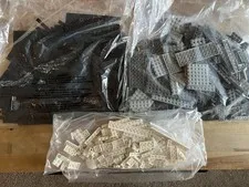 Lego Black White Gray Flat Plate Pieces Lot 2.4 Pounds Bulk Sorted Cleaned