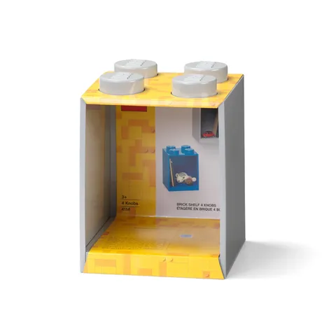 LEGO Storage Products: 41141740 4-Stud Brick Shelf Medium Stone Grey NEW