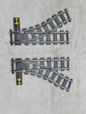 Lego 9v Switch Track Dark Bluish Gray Left and Right 2861c01 2859c01
