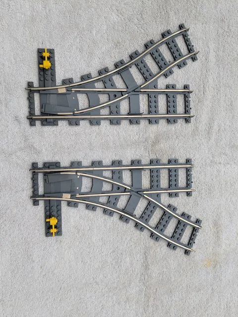 Lego 9v Switch Track Dark Bluish Gray Left and Right 2861c01 2859c01
