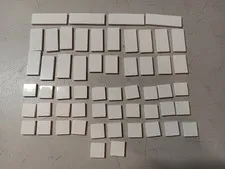 LEGO BULK LOT OF 56 WHITE SMOOTH TILES 2X2 2X3 2X4 2X6
