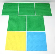 Lego 16x16 Plates 91405 lot of 9 Bright Yellow Bright Green Azure