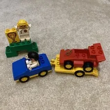 LEGO Duplo 2671 Racing Team Building Toy Set Figures 1991 Vintage Complete