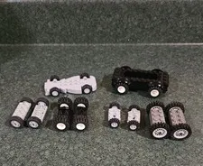 Lego Wheels Tires and Axles and chassis as shown assorted sizes.