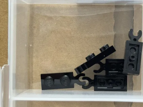 LEGO Parts - Black Plate 1 x 2 with Clip on End - No 78256 - QTY 5