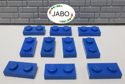 (J7/2/6) LEGO 10 x 3023 Flat Plate 1x2 Blue