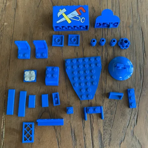 LEGO Blue Mix Bulk Assorted 25 Piece Multi Odd Replacement Parts Tools Round Cap