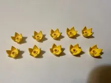 Lego Lot Of 10 Bright Yellow Crown Crowns Plant Plants Pieces 