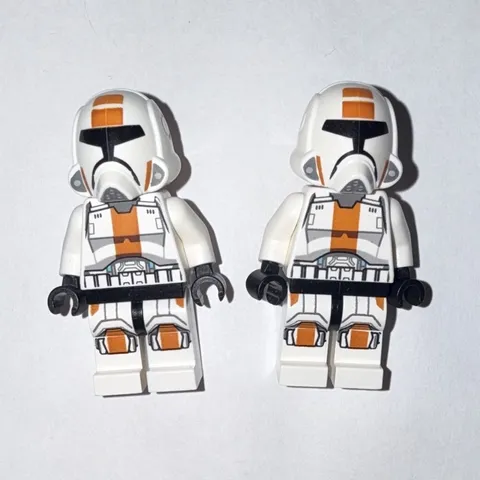 LEGO Star Wars Republic Trooper Minifigure Lot of 2 White/Orange Markings