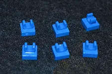 (6) 1x1 Blue Plate w/ Connector Clip on Top Bricks ~ New Lego Parts ~