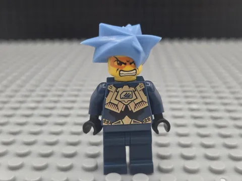 LEGO Exo Force Hikaru blue spiky hair gold armor minifigure 8103 3885