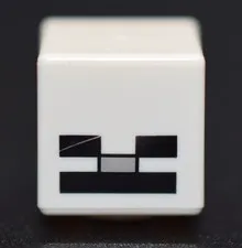 LEGO Minifigure Head Minecraft Skeleton cube white with black eyes 6162386