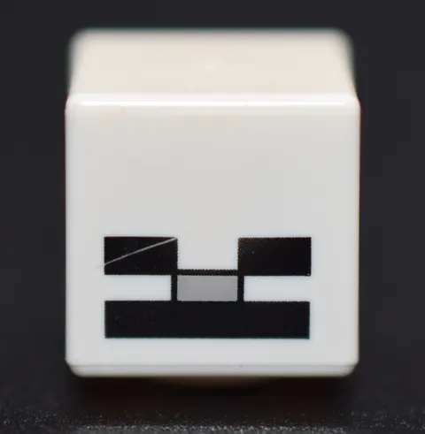 LEGO Minifigure Head Minecraft Skeleton cube white with black eyes 6162386