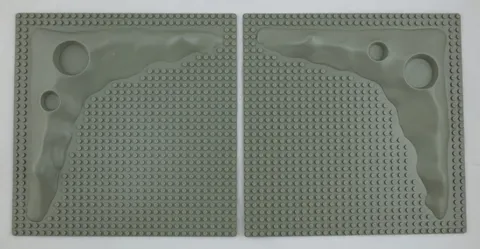Lot of 2 Lego 32 x 32 Stud Baseplate With Craters - 3947a - Vintage - Used