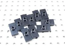 LEGO Lot of 10 Black 1x2 Smooth Plates w/ Stud in Center BF