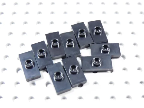 LEGO Lot of 10 Black 1x2 Smooth Plates w/ Stud in Center BF
