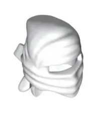 LEGO White Minifigure Headgear Hood/Head Wrap, Plastic, part 30177