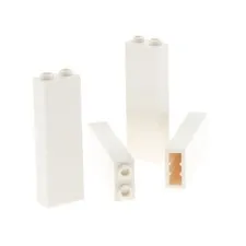 4x Lego Building Brick B-Ware Worn 1x2x5 Cream White Support Column 245401 2454