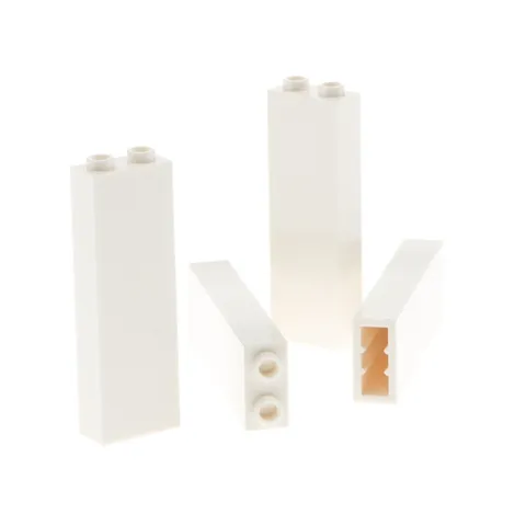 4x Lego Building Brick B-Ware Worn 1x2x5 Cream White Support Column 245401 2454