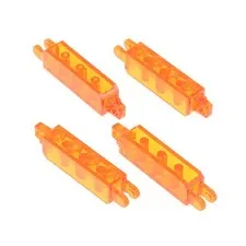 4x LEGO Hinge Technic Pin 9 Teeth 1x4x1 Transparent Orange Joint 30387