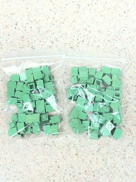 Lot Of 100 NEW Lego 3005 1x1 Brick Clip Sand Green Harry Potter