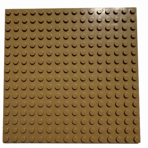 LEGO 16 X 16 5”x5” DARK TAN #91405 BASEPLATE W/ UNDERSIDE RIBS PREOWNED GREAT CO