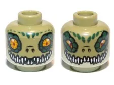 LEGO® Part 3626pb0885 - Minifigure, Head Dual Sided Alien Chima Crocodile