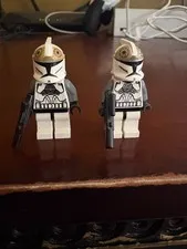 Lego Star Wars Minifigure: Clone Trooper Gunner (Phase 1 sw0221) lot of 2 - 1X